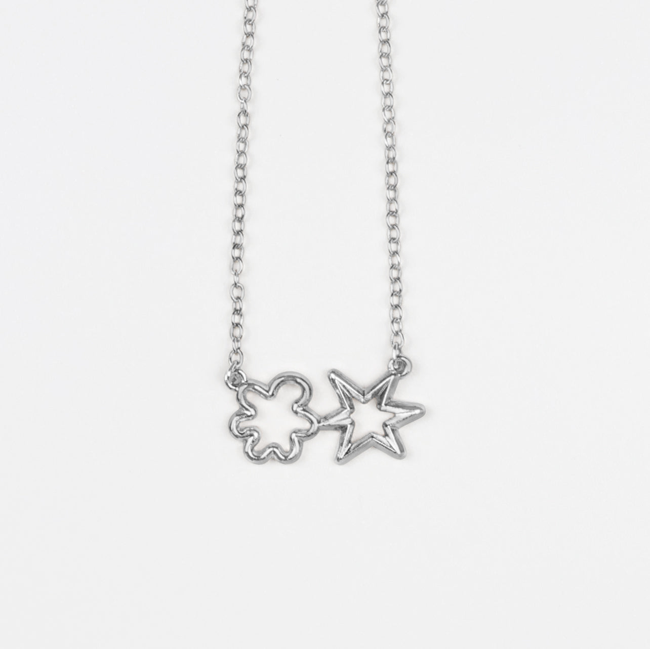 "ブーバ/キキ" ネックレス シルバー 心理学 ネックレス 言語音 図形 レディース メンズ 人気 おしゃれ 20代 30代 - QurioStore QurioS