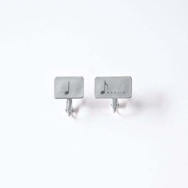"無限付点" 音符イヤリング シルバー 音楽 数学 イヤリング 付点 四分音符 八分音符 レディース メンズ 人気 おしゃれ 20代 30代 - QurioStore QurioS