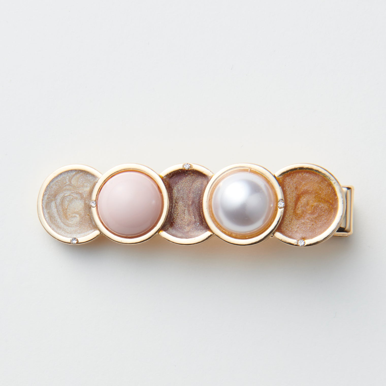 "Cycloid" ヘアクリップ ピンク ブラウン 数学 物理 サイクロイド曲線 ヘアアクセサリー バレッタ かわいい おしゃれ おすすめ 仕事 アレンジ - QurioStore QurioS