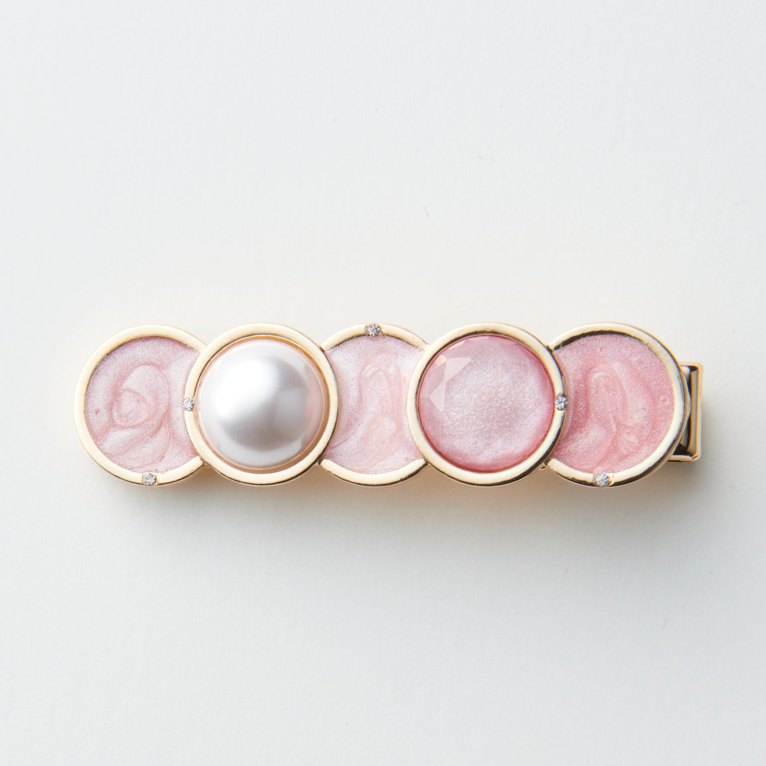 "Cycloid" ヘアクリップ ピンク ブラウン 数学 物理 サイクロイド曲線 ヘアアクセサリー バレッタ かわいい おしゃれ おすすめ 仕事 アレンジ - QurioStore QurioS