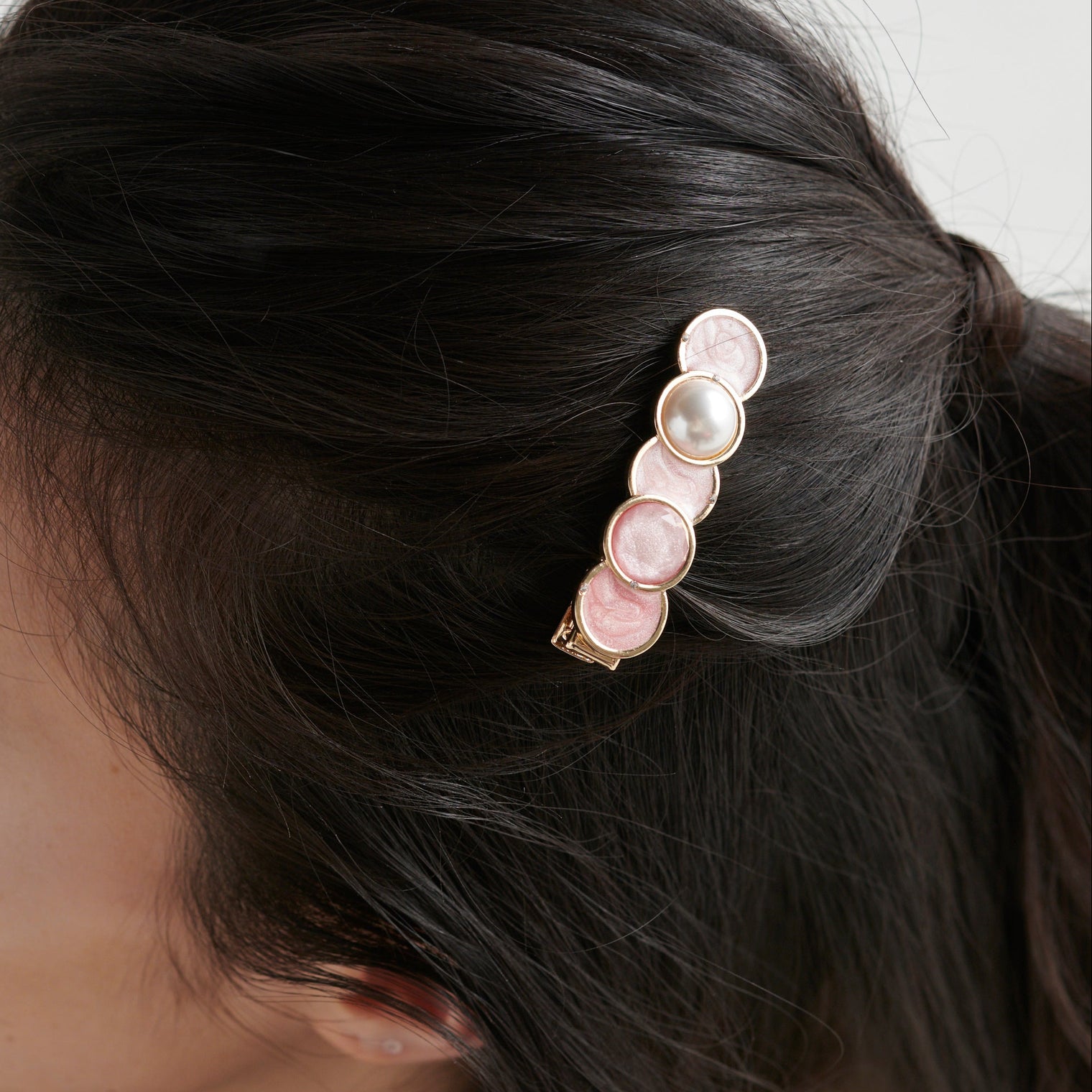 "Cycloid" ヘアクリップ ピンク ブラウン 数学 物理 サイクロイド曲線 ヘアアクセサリー バレッタ かわいい おしゃれ おすすめ 仕事 アレンジ - QurioStore QurioS