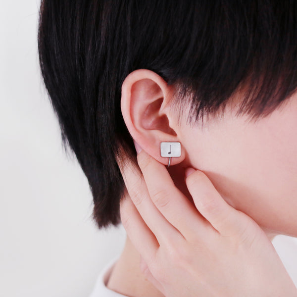 "無限付点" 音符イヤリング シルバー 音楽 数学 イヤリング 付点 四分音符 八分音符 レディース メンズ 人気 おしゃれ 20代 30代 - QurioStore QurioS