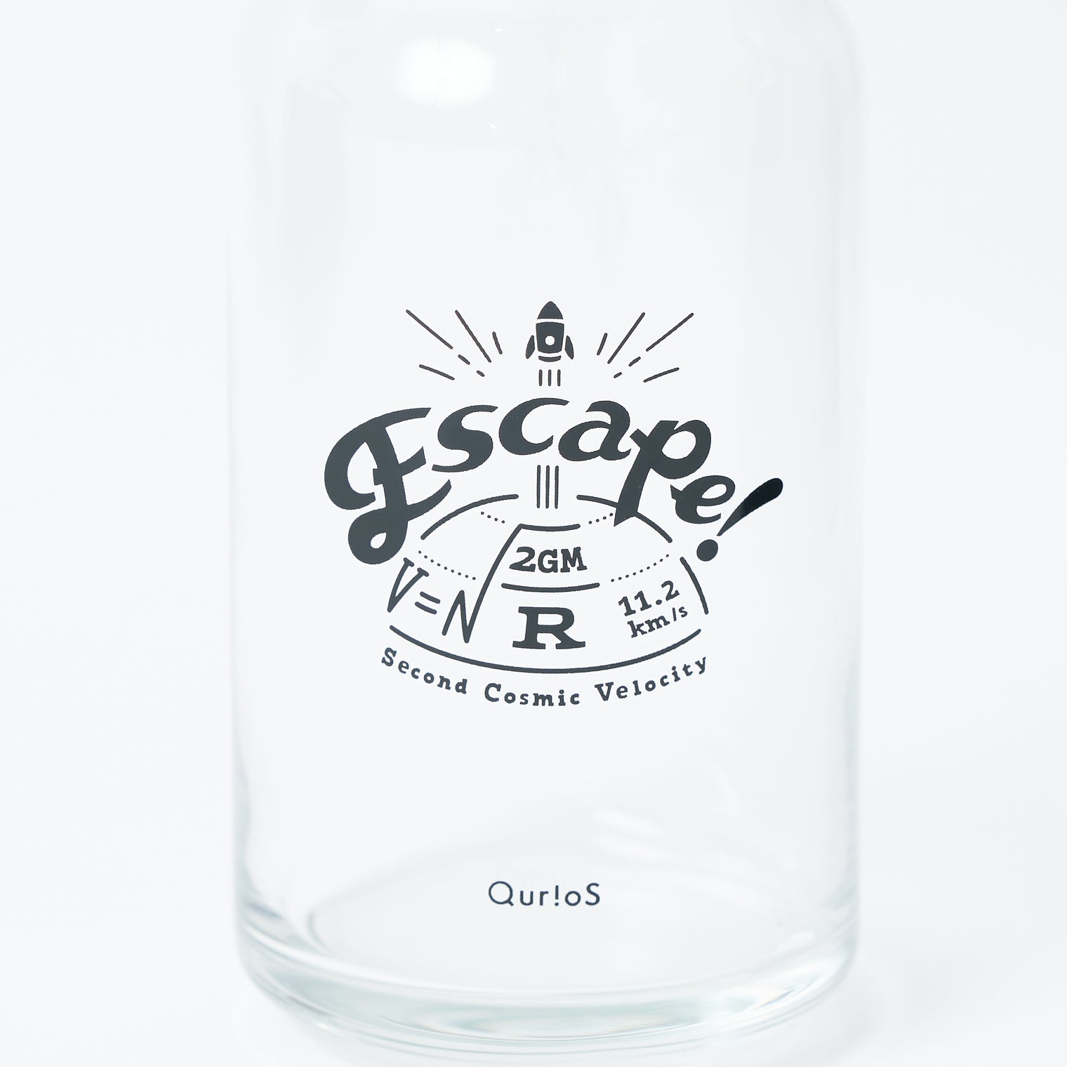 "第二宇宙速度" 缶型グラス クリア 物理 脱出速度 コップ 小物入れ - QurioStore QurioS