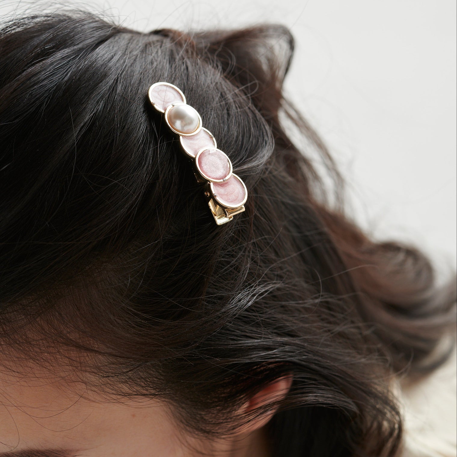 "Cycloid" ヘアクリップ ピンク ブラウン 数学 物理 サイクロイド曲線 ヘアアクセサリー バレッタ かわいい おしゃれ おすすめ 仕事 アレンジ - QurioStore QurioS