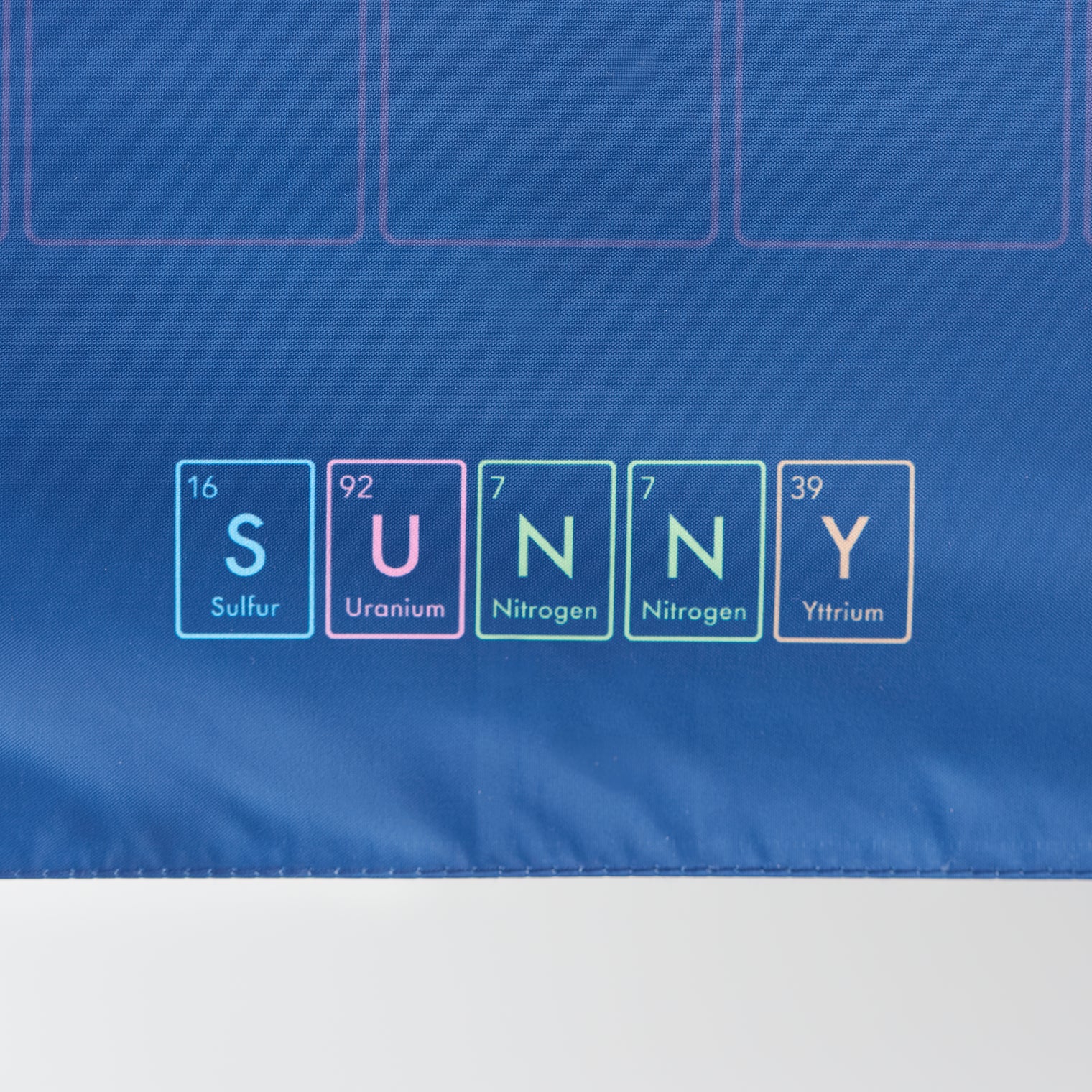 "元素" 折り畳み傘(UVカット・晴雨兼用) ネイビー ブルー 化学 周期表 英単語 天気 日傘 チェック - QurioStore QurioS