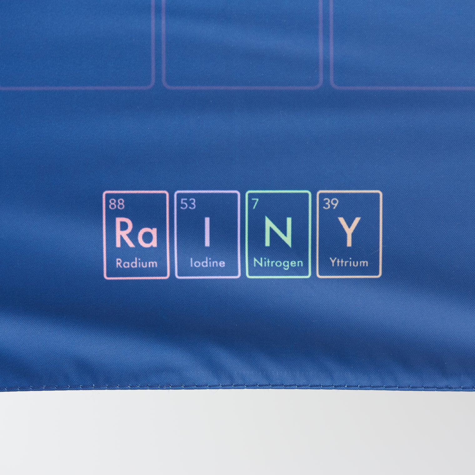 "元素" 折り畳み傘(UVカット・晴雨兼用) ネイビー ブルー 化学 周期表 英単語 天気 日傘 チェック - QurioStore QurioS