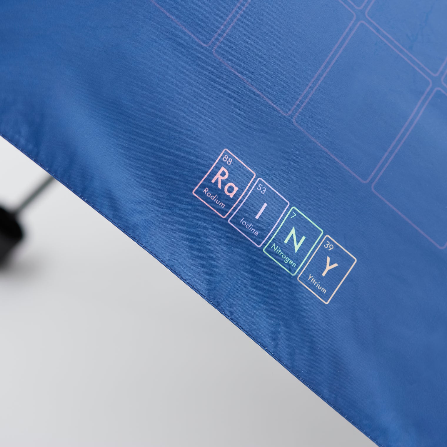 "元素" 折り畳み傘(UVカット・晴雨兼用) ネイビー ブルー 化学 周期表 英単語 天気 日傘 チェック - QurioStore QurioS