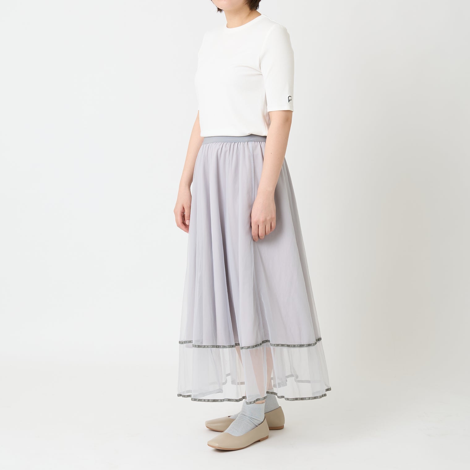 "点P" リブトップス アイボリー ホワイト 数学 問題 半袖 - QurioStore QurioS