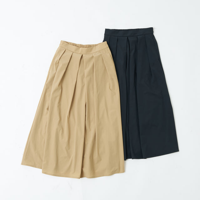 "QurioS" Aラインスカート ネイビー ブラック ベージュ 刺繍 軽い ウエストゴム - QurioStore QurioS