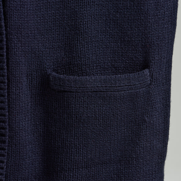 "Q.K." カーディガン アイボリー グレー ネイビー ブラック 刺繍 シンプル ポケット 秋冬 メンズ レディース 制服 通勤 オフィス - QurioStore QurioS