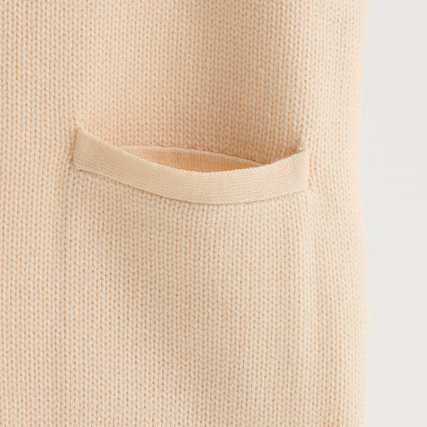 "Q.K." カーディガン アイボリー グレー ネイビー ブラック 刺繍 シンプル ポケット 秋冬 メンズ レディース 制服 通勤 オフィス - QurioStore QurioS