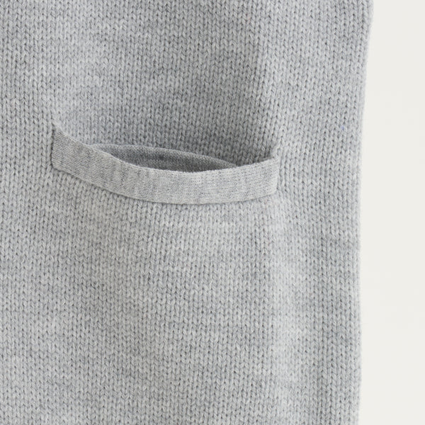 "Q.K." カーディガン アイボリー グレー ネイビー ブラック 刺繍 シンプル ポケット 秋冬 メンズ レディース 制服 通勤 オフィス - QurioStore QurioS