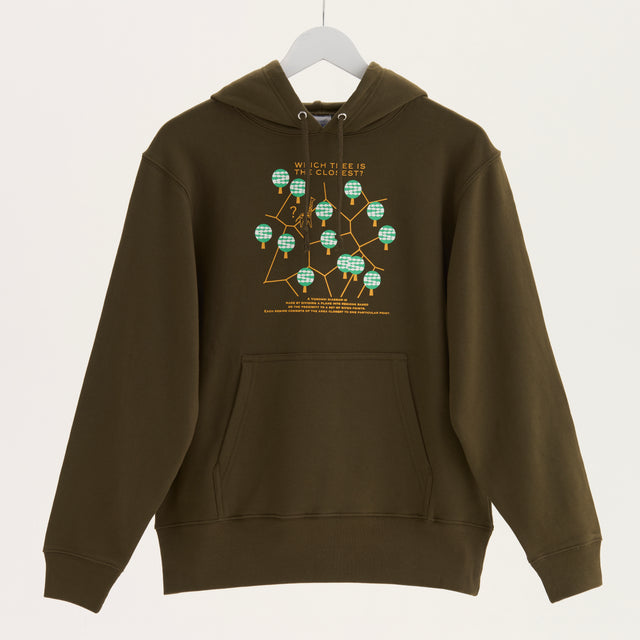 "ボロノイ図" パーカー オリーブ インディゴ 地図 網目 キリン レディース メンズ 人気 おしゃれ かわいい おすすめ 秋 冬 - QurioStore QurioS