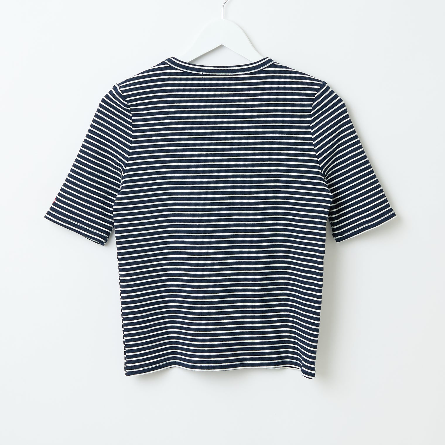 "点P" リブトップス ボーダー ネイビー ブラック ホワイト 数学 問題 半袖 - QurioStore QurioS