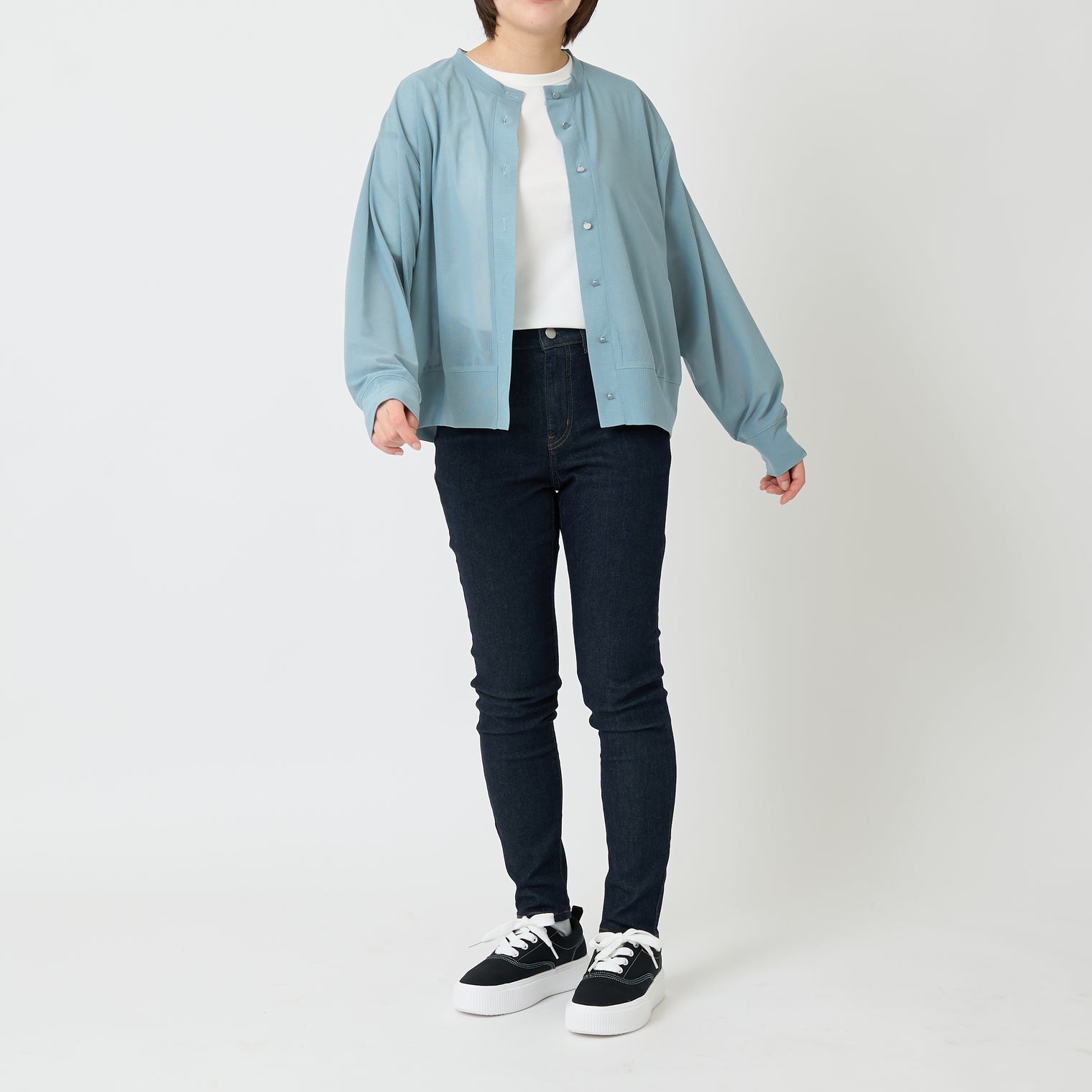 "点P" シアーカーディガン ライトブルー 数学 問題 冷房 寒暖差 羽織りもの きれいめ 春夏 - QurioStore QurioS