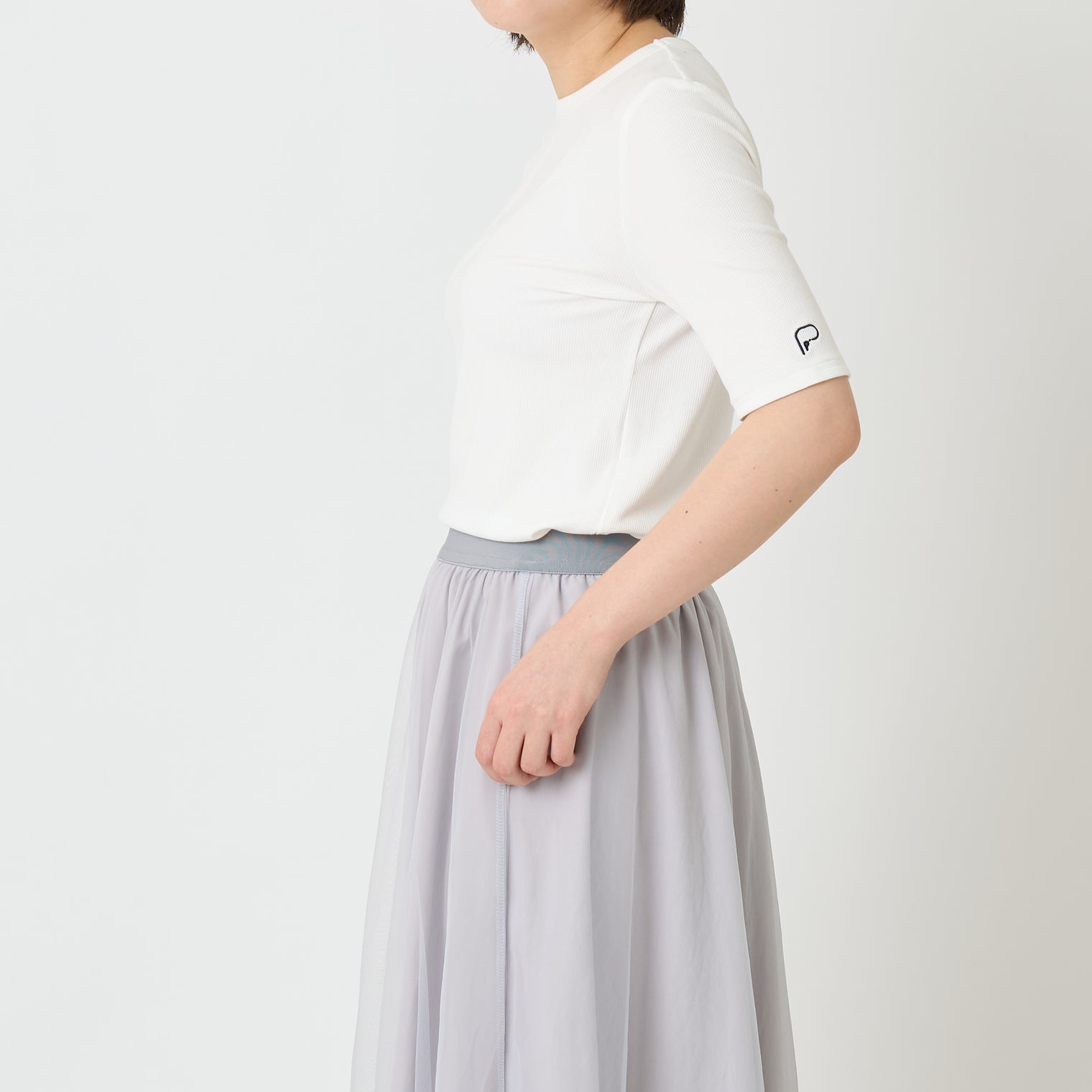 "点P" リブトップス アイボリー ホワイト 数学 問題 半袖 - QurioStore QurioS