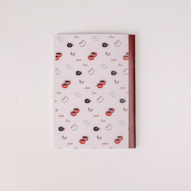 "我読む、ゆえに我あり" ノート レッド 哲学 デカルト 方法序説 メモ帳 手帳 我思う ゆえに我あり 読書 カフェ A5 イラスト 勉強 大学 高校 中学 学校 - QurioStore QurioS