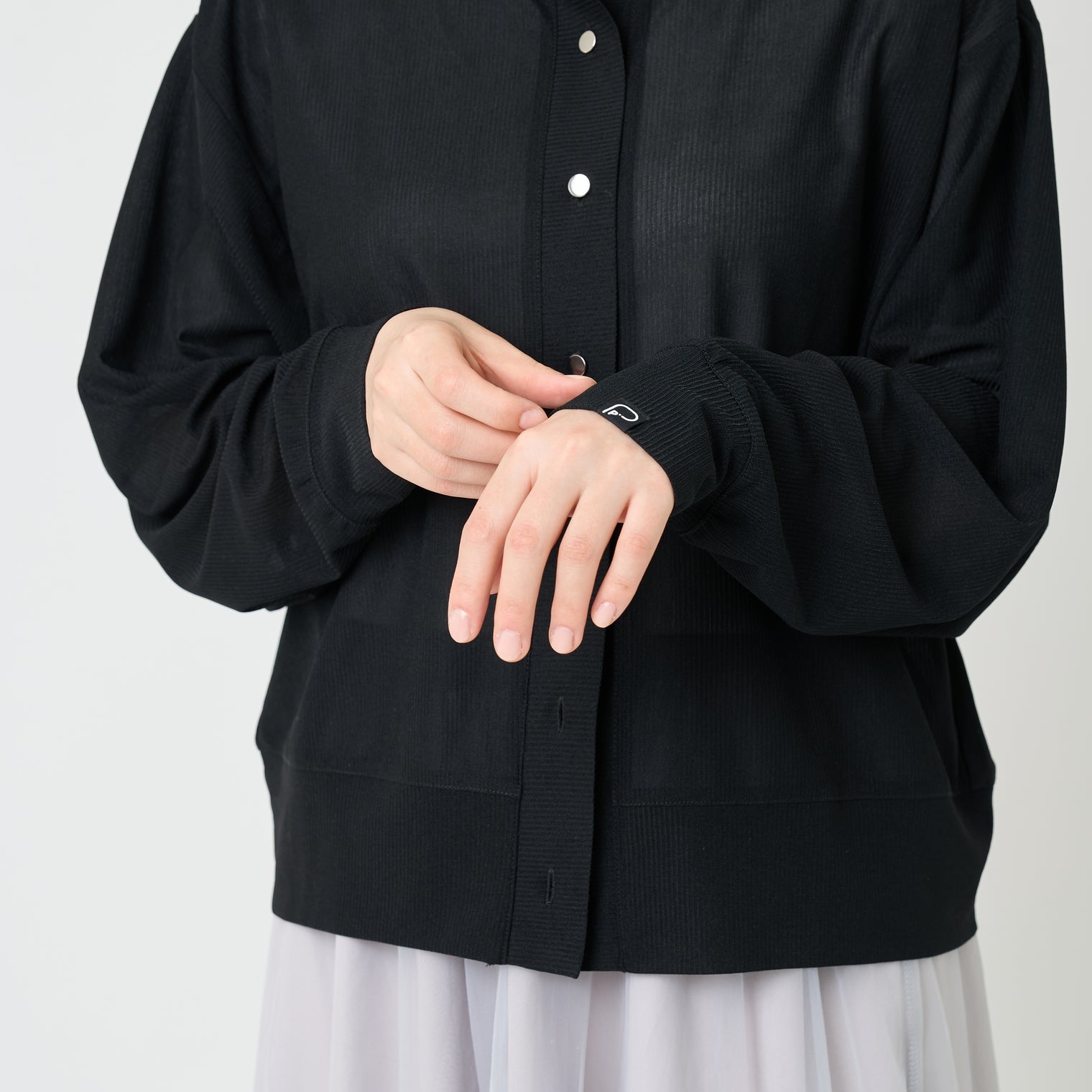 "点P" シアーカーディガン ブラック 数学 問題 冷房 寒暖差 羽織りもの きれいめ 春夏 - QurioStore QurioS