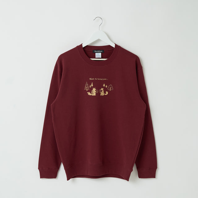 "ギザギザのくるみを食べるリス" 構文木スウェット (企画:東言) バーガンディ レッド グリーン ダークグレー 言語学 構文解析 QuizKnock クイズノック 秋冬 レディース メンズ 人気 おしゃれ 20代 30代 - QurioStore QurioS