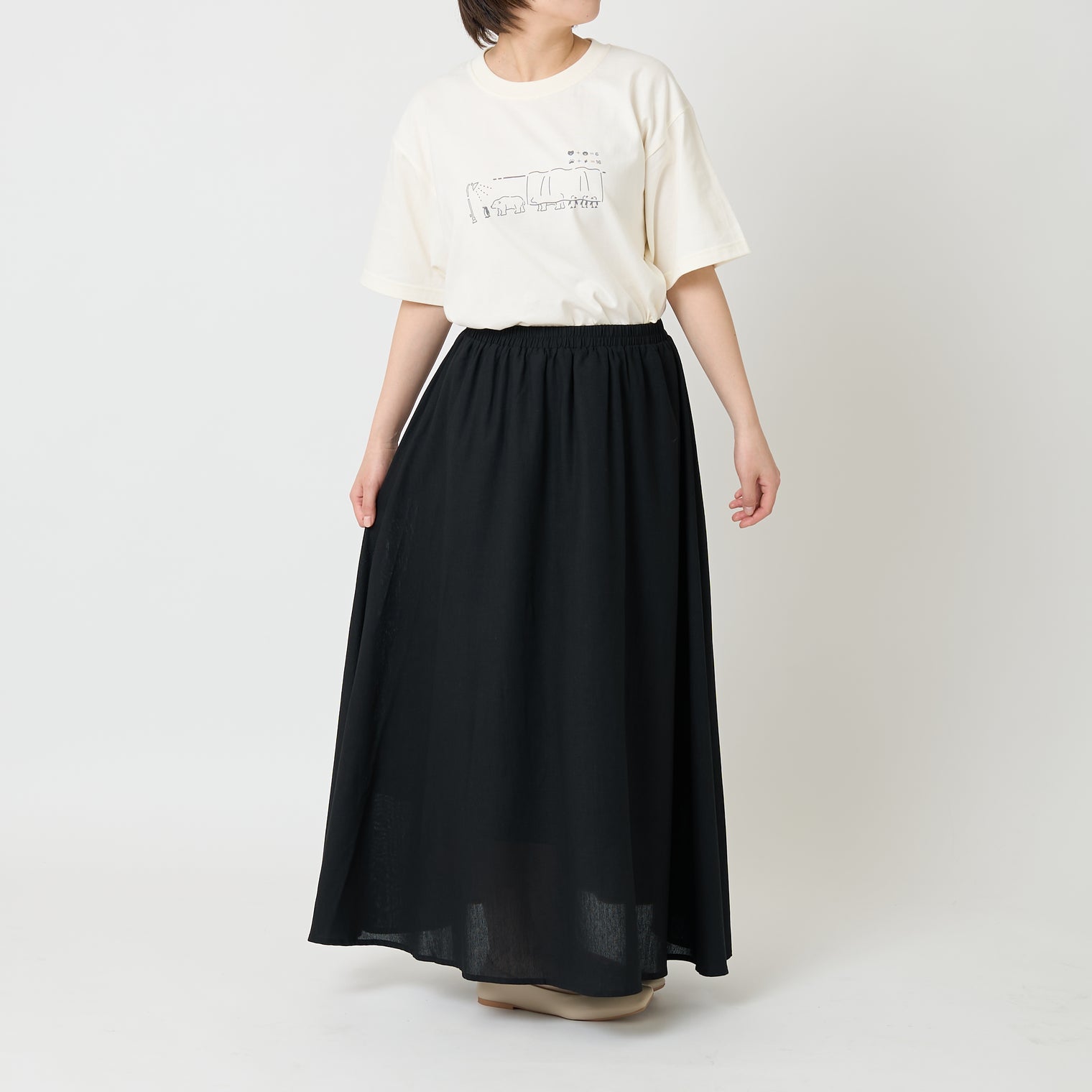 "つるかめ算(代理)" Tシャツ アイボリー ブラック ホワイト 数学 算数 ペンギン シロクマ 動物 レディース メンズ 人気 おしゃれ 20代 30代 - QurioStore QurioS