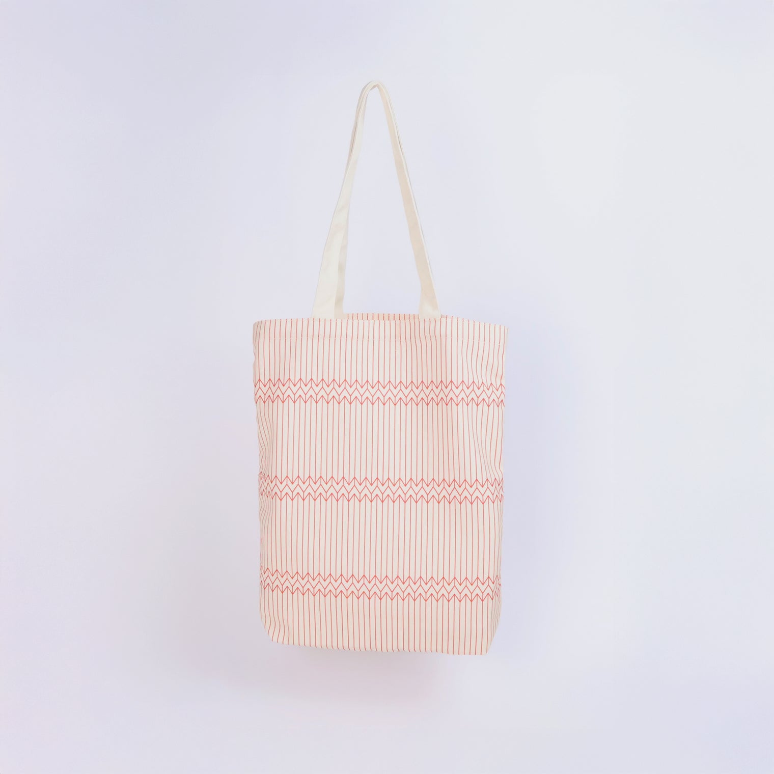 "ミュラー゠リヤー" トートバッグ レッド アイボリー 社会学 心理学 錯視 矢羽 折り畳み エコバッグ - QurioStore QurioS