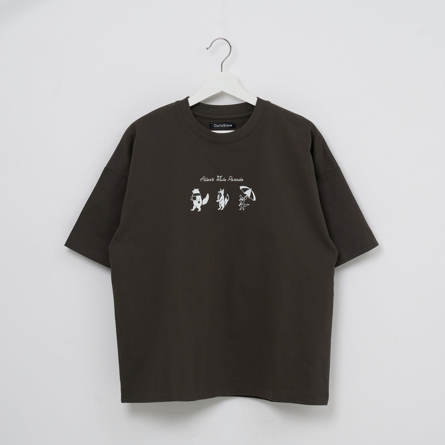 "Allen’s rule parade" Tシャツ キツネ アイボリー チャコール コーラルピンク ライトグリーン 生物学 アレンの法則 Tシャツ キツネ パレード クイズノック グッズ レディース メンズ 人気 おしゃれ 20代 30代 - QurioStore QurioStore