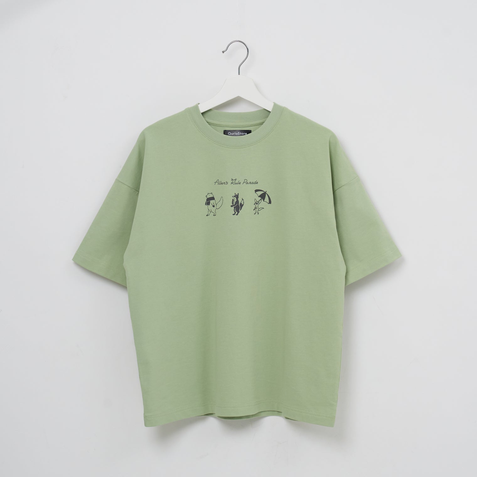 "Allen’s rule parade" Tシャツ キツネ アイボリー チャコール コーラルピンク ライトグリーン 生物学 アレンの法則 Tシャツ キツネ パレード クイズノック グッズ レディース メンズ 人気 おしゃれ 20代 30代 - QurioStore QurioStore