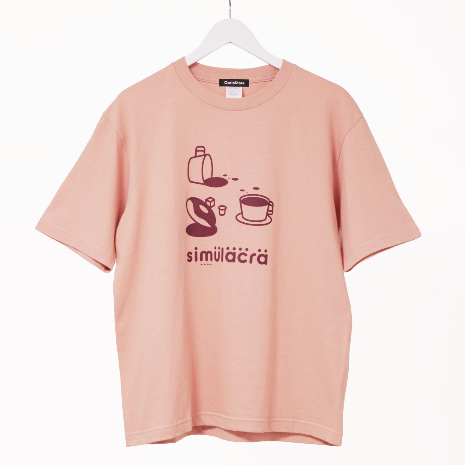 How many faces?" シミュラクラ現象Tシャツ ダスティピンク 心理学 認知科学 マグカップ ドーナツ レディース メンズ 人気 おしゃれ 20代 30代 - QurioStore QurioS