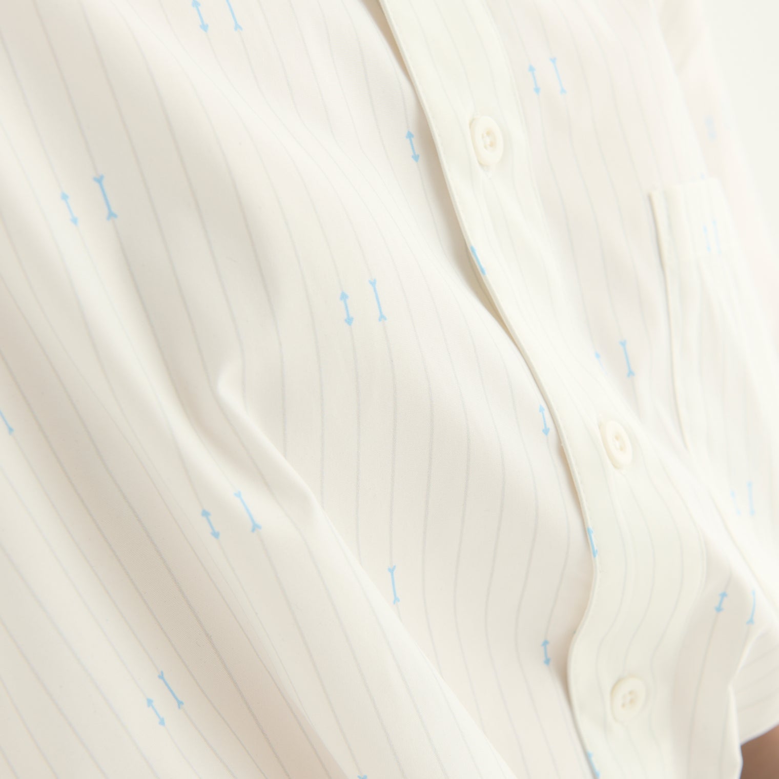 "ミュラー゠リヤー" ストライプシャツ ホワイト 社会学 心理学 錯視 矢羽 - QurioStore QurioS