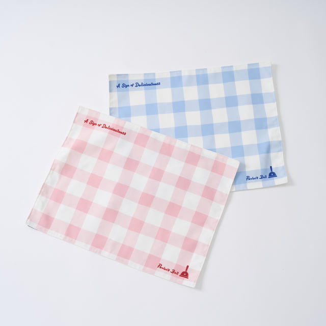 "Pavlov’s Bell" おいしい予感ランチョンマット レッド ブルー 生理学 プレースマット 犬 ベル パブロフ 食事 - QurioStore QurioS