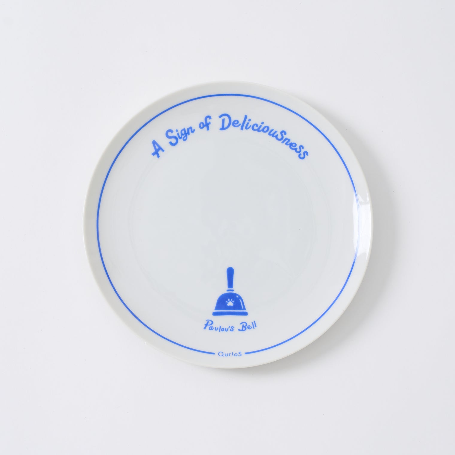 "Pavlov’s Bell" おいしい予感プレート レッド ブルー 生理学 プレート 犬 ベル パブロフ 食器 平皿 - QurioStore QurioS