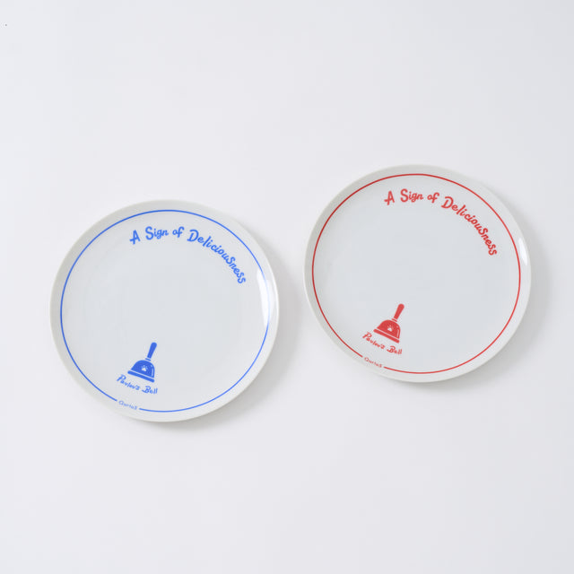 "Pavlov’s Bell" おいしい予感プレート レッド ブルー 生理学 プレート 犬 ベル パブロフ 食器 平皿 - QurioStore QurioS