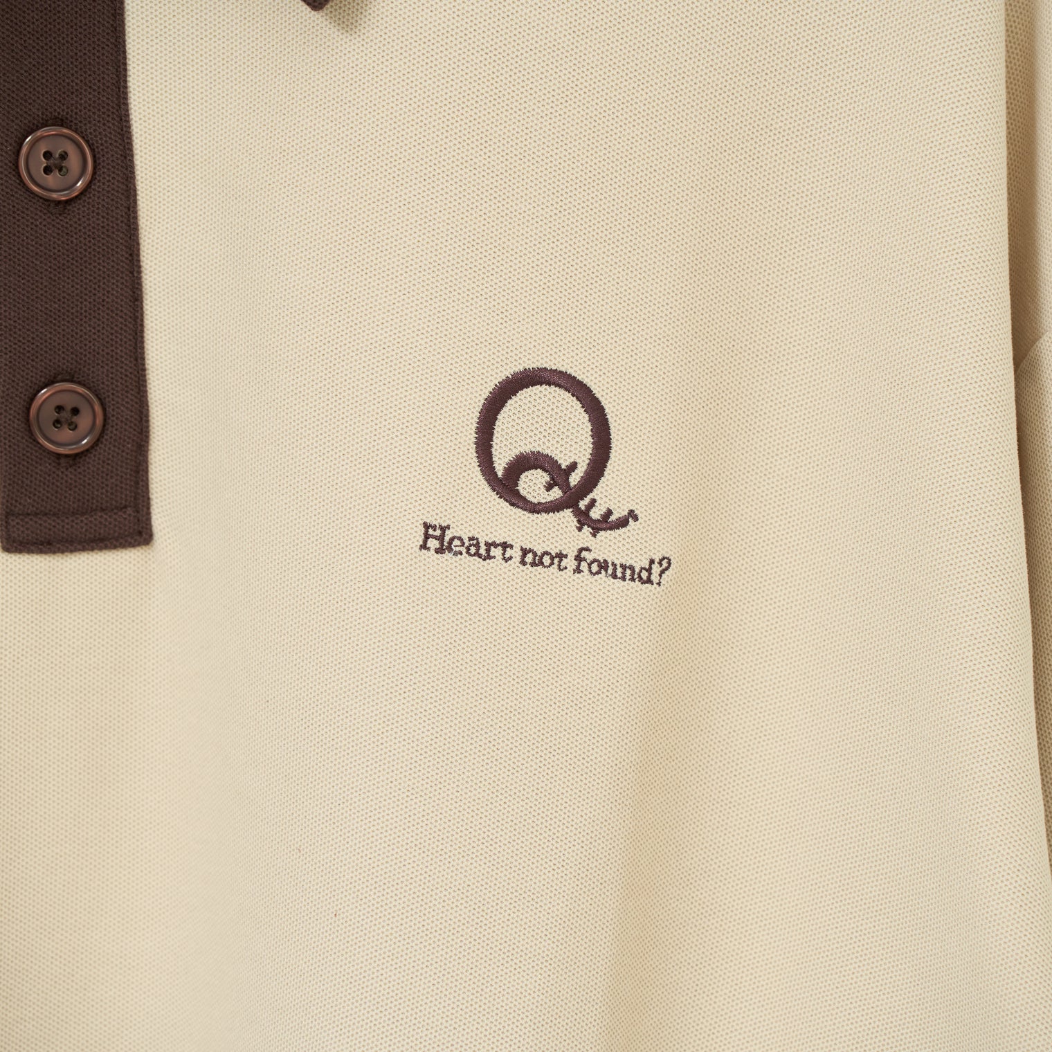 "Q" 哲学的ゾンビポロシャツ ベージュ ブラウン ダスティピンク 哲学 思考実験 シャツ 心 バイカラー レディース メンズ 人気 おしゃれ 20代 30代 - QurioStore QurioS