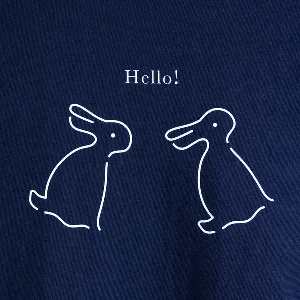 "Same?" Tシャツ ネイビー 哲学 多義図形 錯視 ウサギ アヒル - QurioStore QurioS