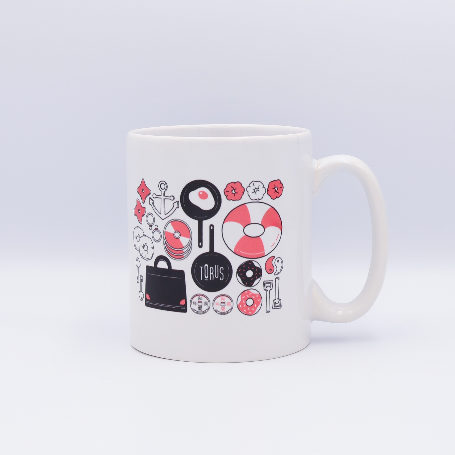 "Torus" マグカップ ホワイト 数学 位相幾何学 マグカップ ドーナツ 浮き輪 トーラス - QurioStore QurioS