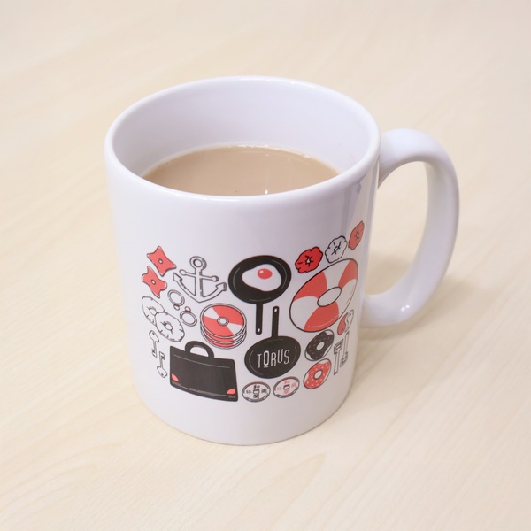 "Torus" マグカップ ホワイト 数学 位相幾何学 マグカップ ドーナツ 浮き輪 トーラス - QurioStore QurioS