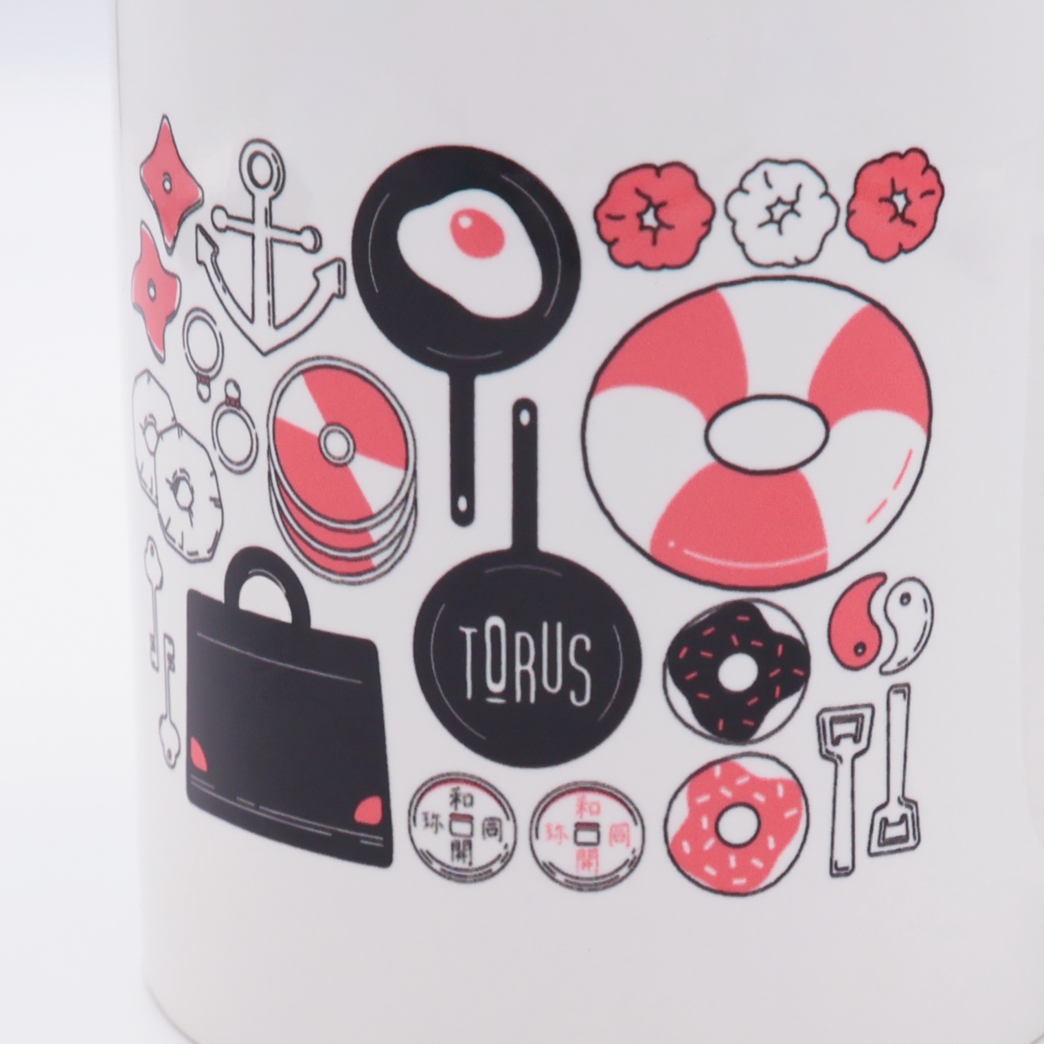 "Torus" マグカップ ホワイト 数学 位相幾何学 マグカップ ドーナツ 浮き輪 トーラス - QurioStore QurioS