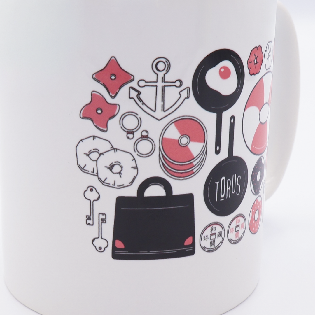"Torus" マグカップ ホワイト 数学 位相幾何学 マグカップ ドーナツ 浮き輪 トーラス - QurioStore QurioS