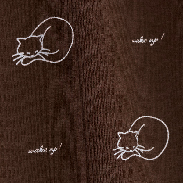 "シュレディンガーの猫" ルームウェア ネイビー ブラウン 量子力学 パシャマ 部屋着 上下セット ねこ ネコ レディース メンズ 人気 おしゃれ かわいい おすすめ 大人 ペア - QurioStore QurioS