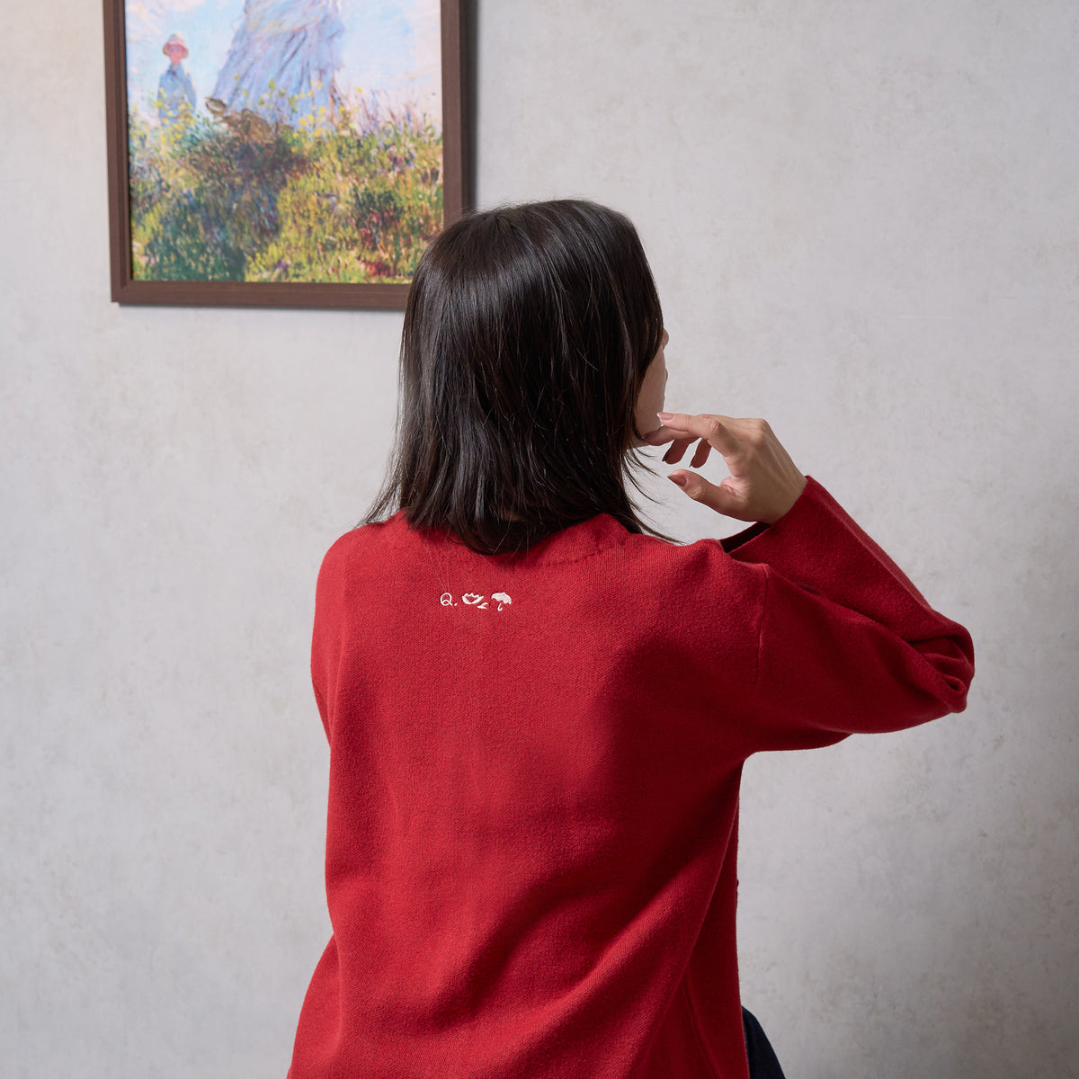 "といえば誰?" ニットカーディガン レッド グレー アイボリー ブラウン 美術 絵画 カーディガン ゴッホ モネ クイズノック グッズ レディース メンズ 人気 おしゃれ 20代 30代 - QurioStore QurioS