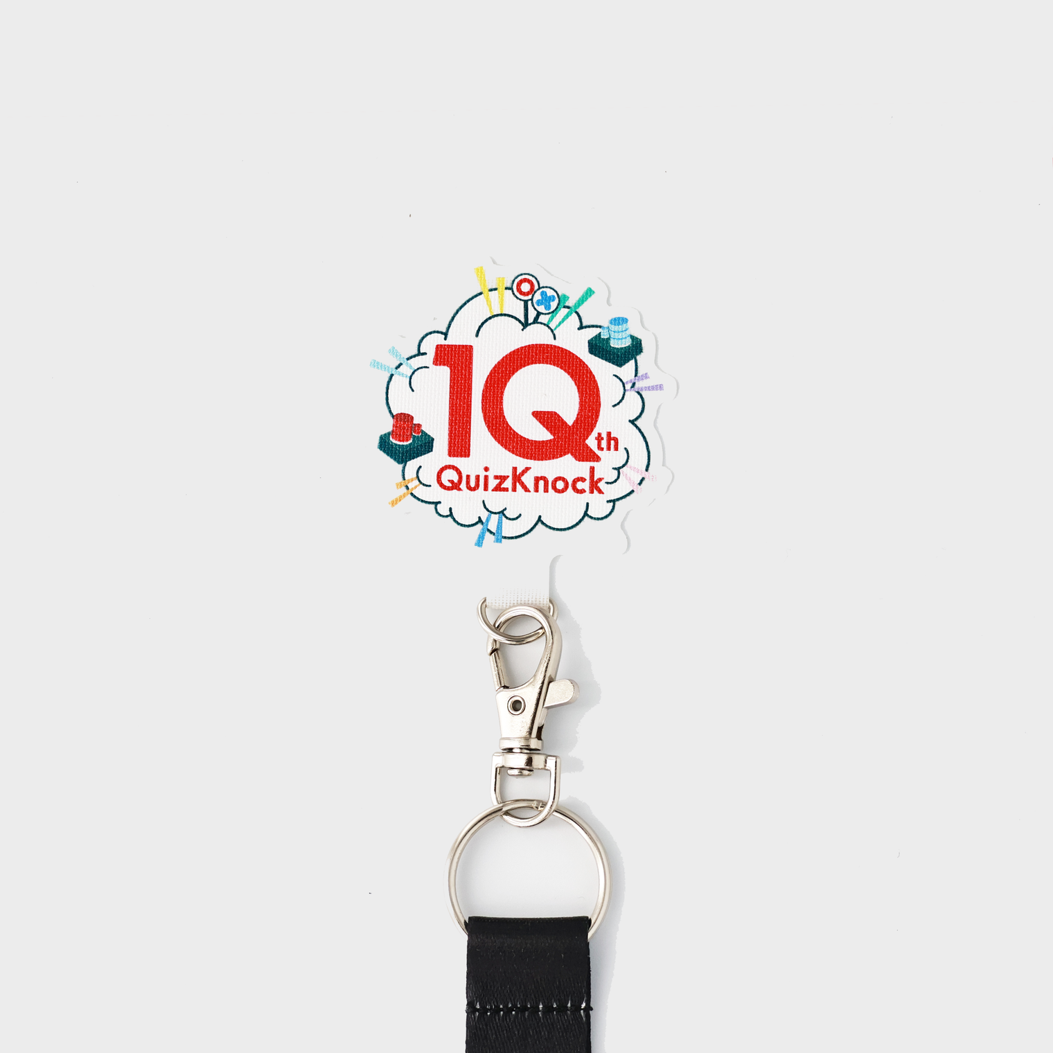 QuizKnock10周年 フォンタブ付きネックストラップ ブラック 携帯ストラップ・ネックストラップ スマホ ショルダー クイズノック グッズ - QurioStore QuizKnock