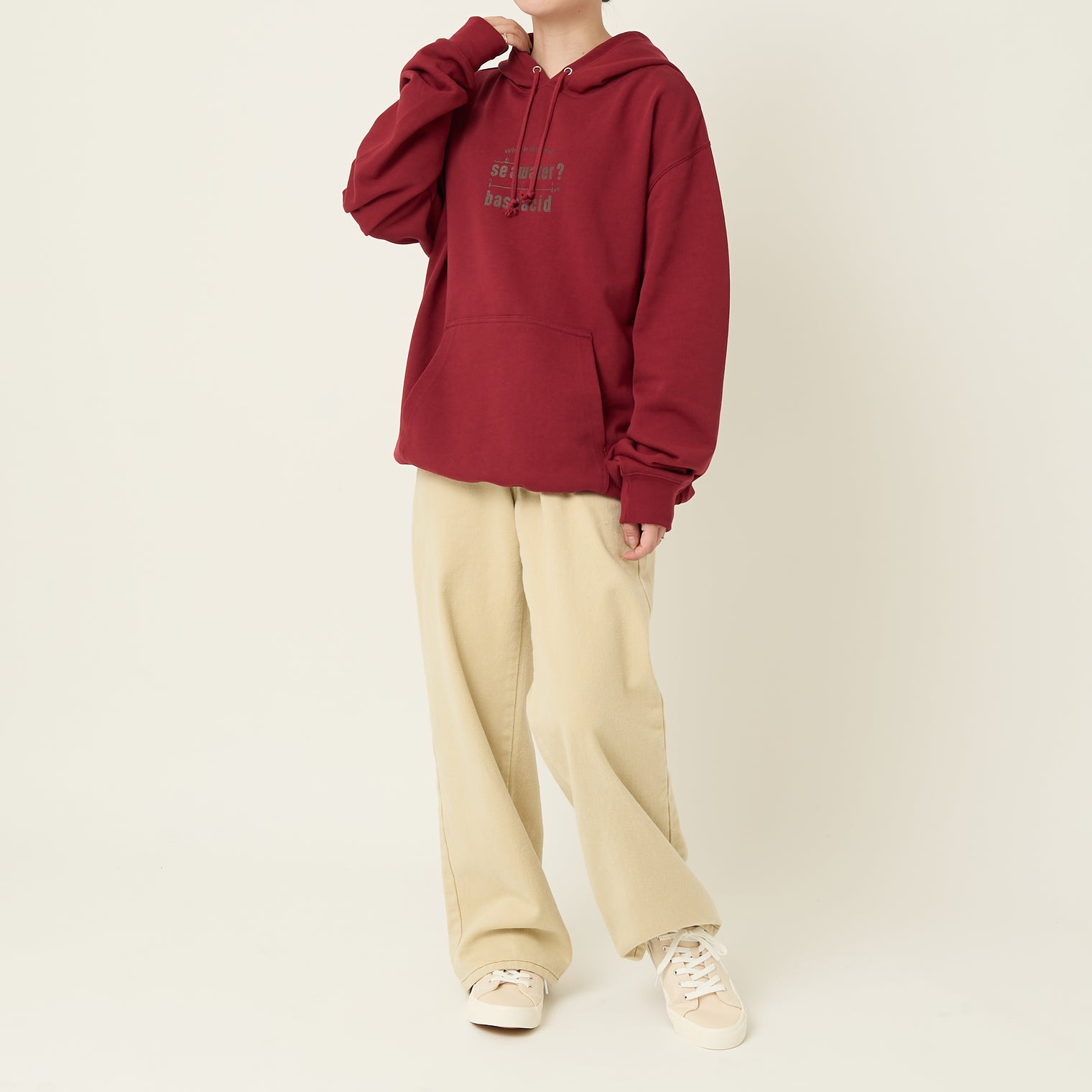 "pH" 謎解きパーカー バーガンディ チャコール 謎解き 化学 パーカー 海水 中性 酸性 秋冬 レディース メンズ 人気 おしゃれ 20代 30代 - QurioStore QurioS