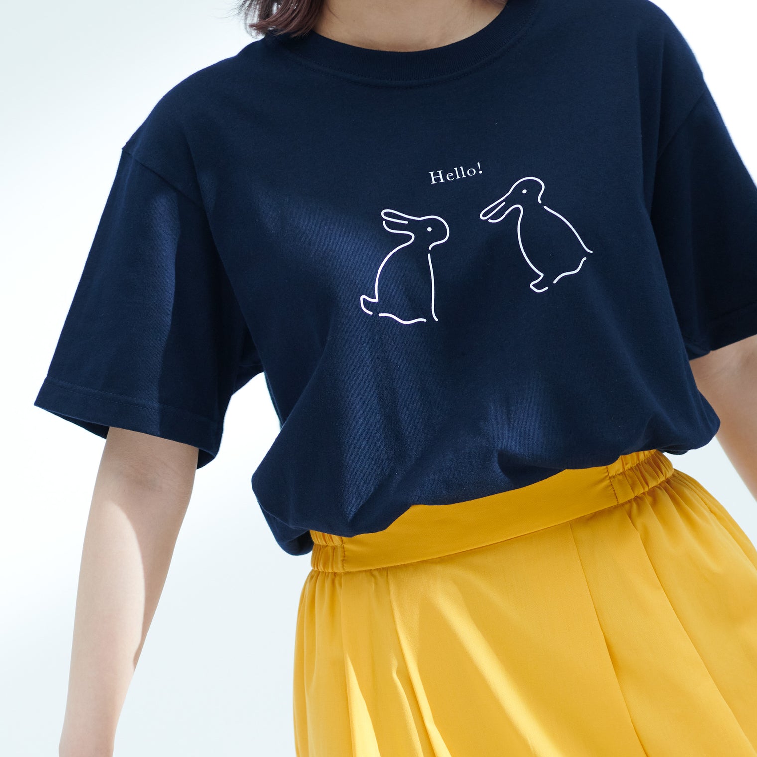 "Same?" Tシャツ ネイビー 哲学 多義図形 錯視 ウサギ アヒル - QurioStore QurioS