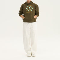 "ボロノイ図" パーカー オリーブ インディゴ 地図 網目 キリン レディース メンズ 人気 おしゃれ かわいい おすすめ 秋 冬 - QurioStore QurioS