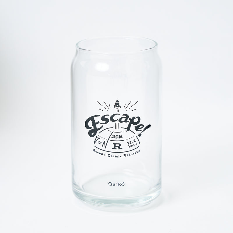 "第二宇宙速度" 缶型グラス クリア 物理 脱出速度 コップ 小物入れ - QurioStore QurioS