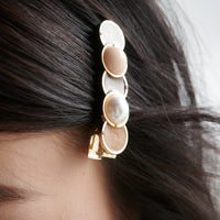 "Cycloid" ヘアクリップ ピンク ブラウン 数学 物理 サイクロイド曲線 ヘアアクセサリー バレッタ かわいい おしゃれ おすすめ 仕事 アレンジ - QurioStore QurioS