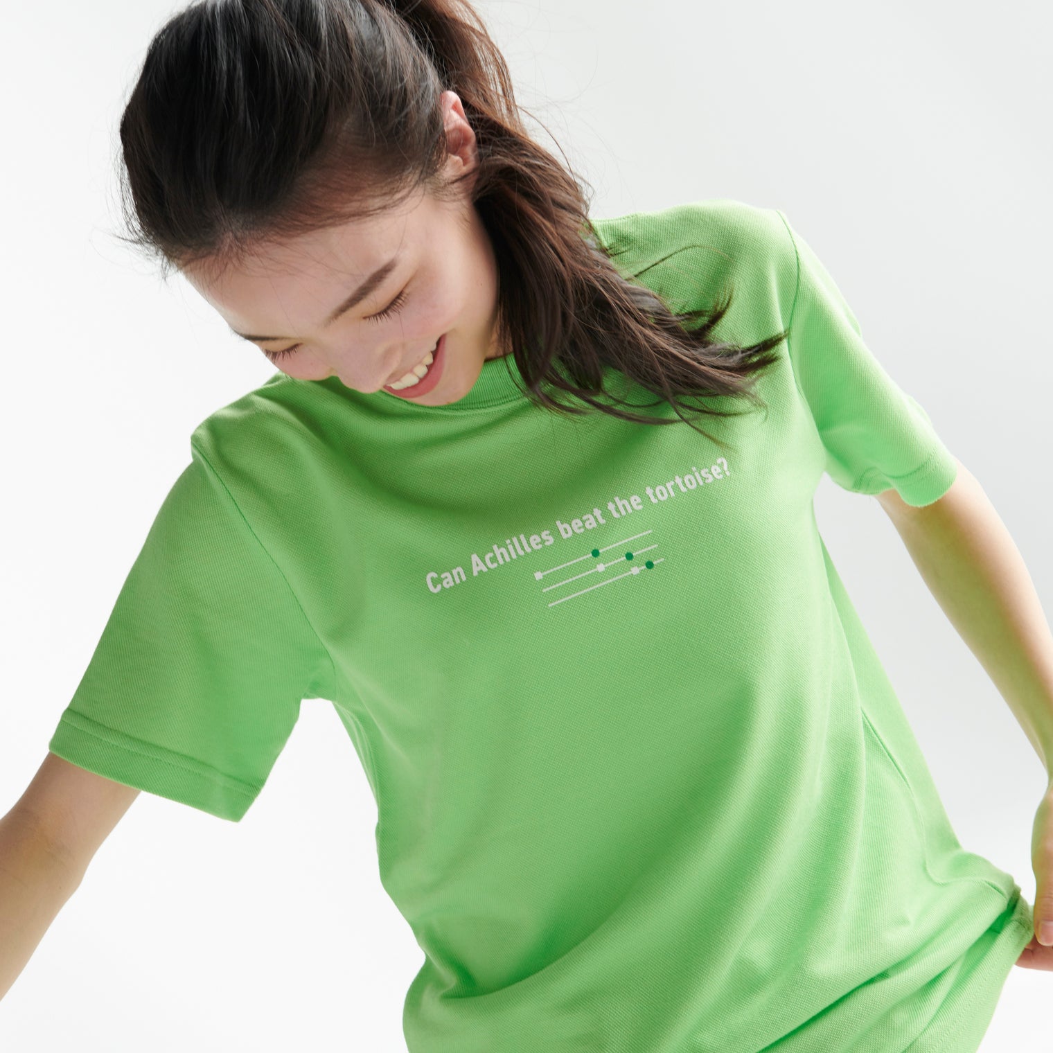 "追いついてみろ！" ドライ素材Tシャツ