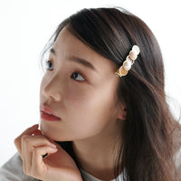 "Cycloid" ヘアクリップ ピンク ブラウン 数学 物理 サイクロイド曲線 ヘアアクセサリー バレッタ かわいい おしゃれ おすすめ 仕事 アレンジ - QurioStore QurioS