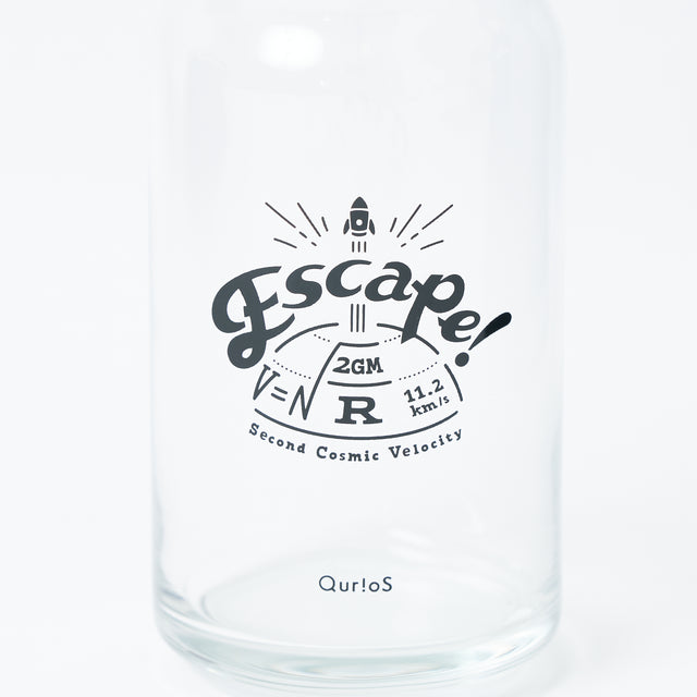 "第二宇宙速度" 缶型グラス クリア 物理 脱出速度 コップ 小物入れ - QurioStore QurioS