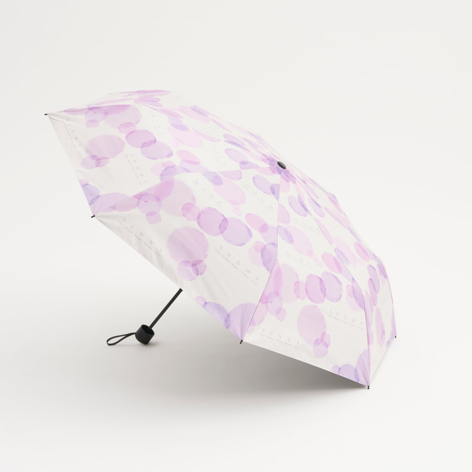 "元素" 折り畳み傘（UVカット・晴雨兼用） 水彩 ピンク 化学 英単語 天気 日傘 - QurioStore QurioS